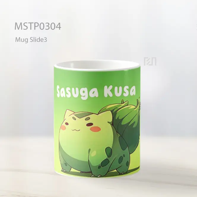 Bulbasaur Dengan Teks Sasuga Kusa Mug MSTP0304 - All-side / Desain