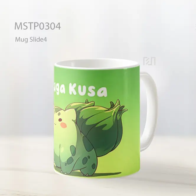 Bulbasaur Dengan Teks Sasuga Kusa Mug MSTP0304