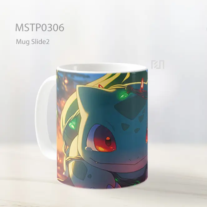 Bulbasaur Lampu Natal Imut Mug MSTP0306 - All-side / Desain