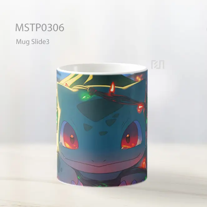 Bulbasaur Lampu Natal Imut Mug MSTP0306 - All-side / Desain