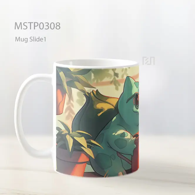 Bulbasaur Menyiram Tanaman Lucu Mug MSTP0308 - All-side / Desain