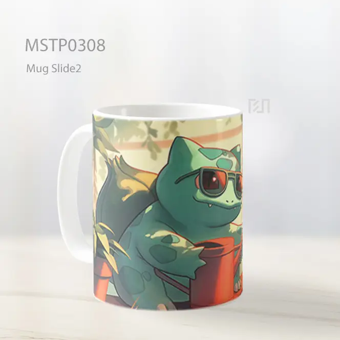 Bulbasaur Menyiram Tanaman Lucu Mug MSTP0308 - All-side / Desain
