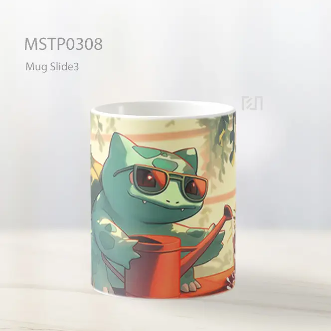 Bulbasaur Menyiram Tanaman Lucu Mug MSTP0308 - All-side / Desain