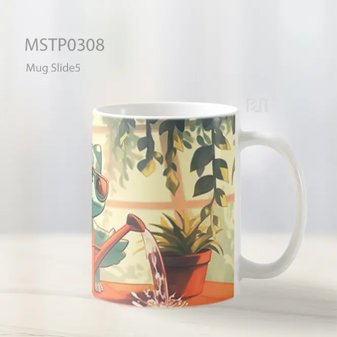 Bulbasaur Menyiram Tanaman Lucu Mug MSTP0308 - All-side / Desain
