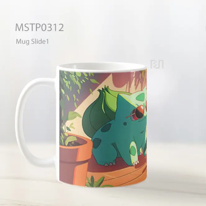 Bulbasaur Pokemon Kacamata Tanaman Mug MSTP0312 - All-side / Desain