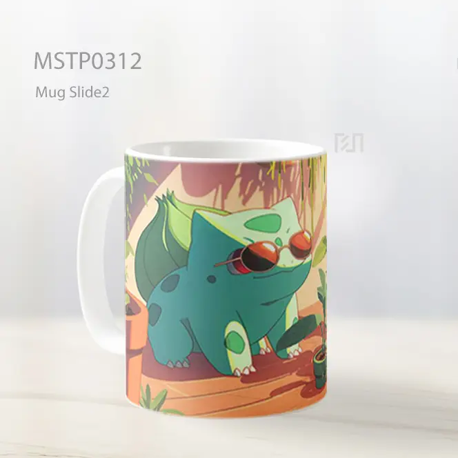 Bulbasaur Pokemon Kacamata Tanaman Mug MSTP0312 - All-side / Desain