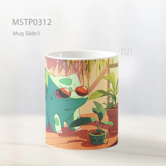 Bulbasaur Pokemon Kacamata Tanaman Mug MSTP0312 - All-side / Desain