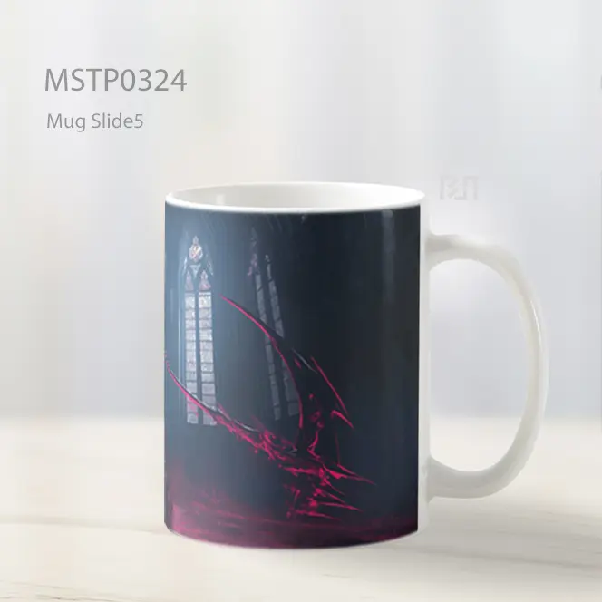 Calliope Mori Sabit Katedral Gelap Mug MSTP0324 - All-side / Desain