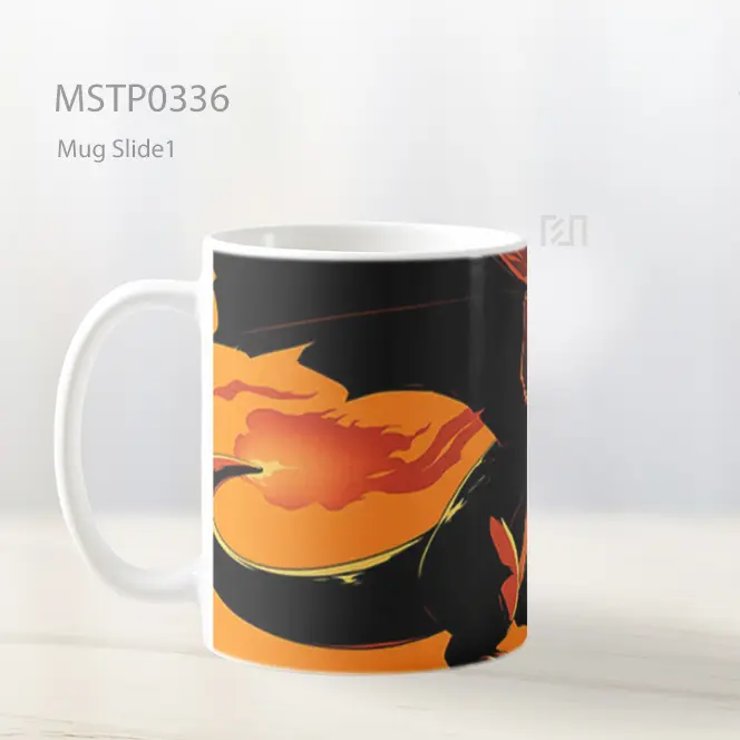 Charizard Api Dengan Latar Oranye Mug MSTP0336 - All-side / Desain