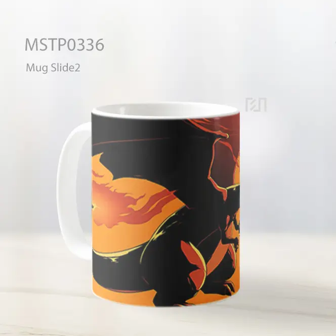 Charizard Api Dengan Latar Oranye Mug MSTP0336 - All-side / Desain