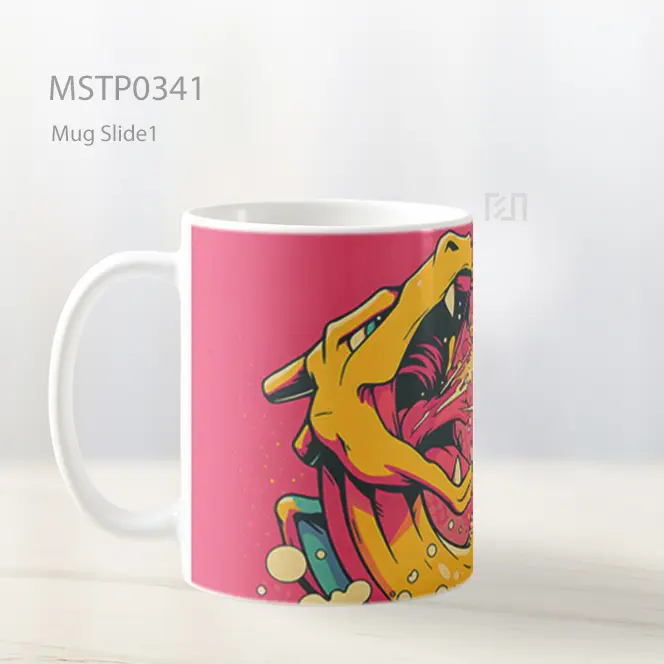 Charizard Gaya Pop Art Dengan Fireblast Mug MSTP0341 - All-side / Desain