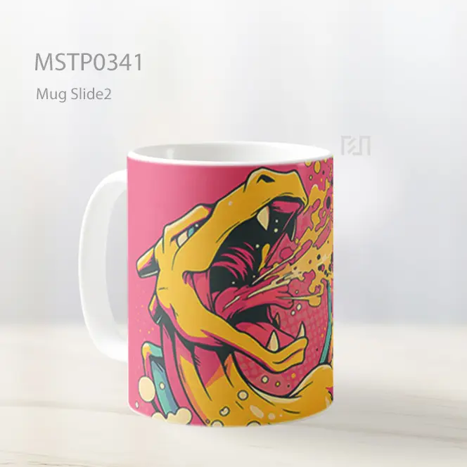 Charizard Gaya Pop Art Dengan Fireblast Mug MSTP0341 - All-side / Desain