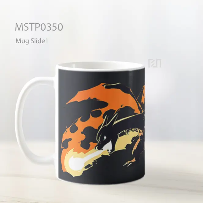 Charizard Serangan Api Siluet Gelap Mug MSTP0350 - All-side / Desain