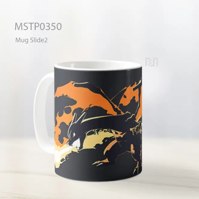 Charizard Serangan Api Siluet Gelap Mug MSTP0350 - All-side / Desain