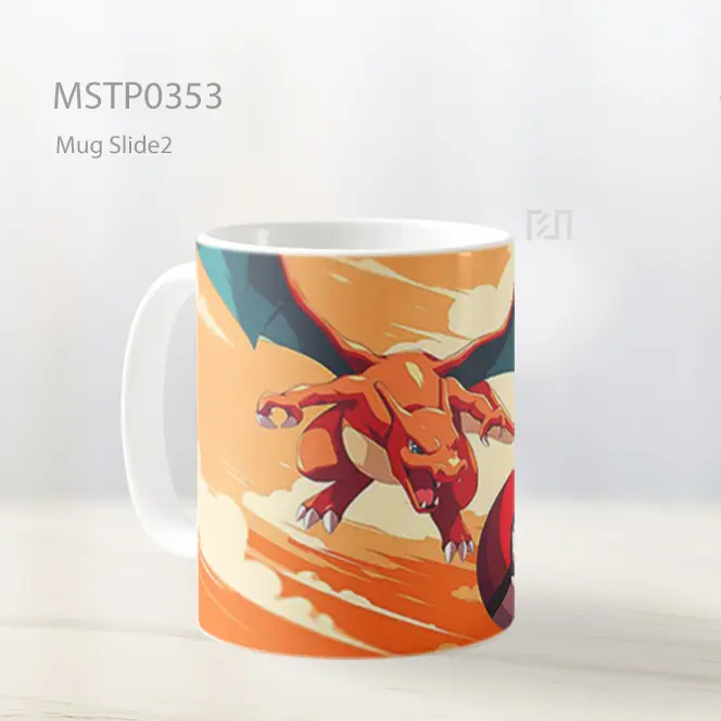 Charizard Terbang Dengan Pokeball Mug MSTP0353 - All-side / Desain
