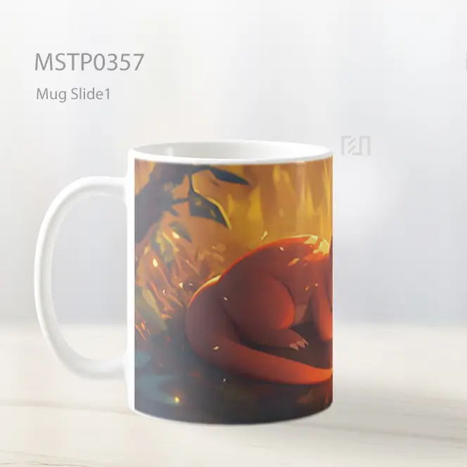 Charmander Tidur Dengan Api Ekor Mug MSTP0357 - All-side / Desain