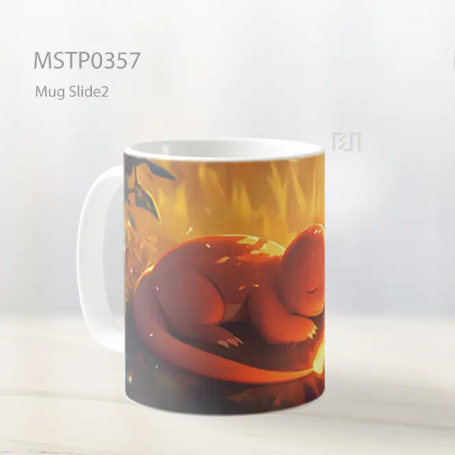 Charmander Tidur Dengan Api Ekor Mug MSTP0357 - All-side / Desain