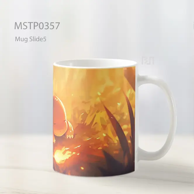 Charmander Tidur Dengan Api Ekor Mug MSTP0357 - All-side / Desain