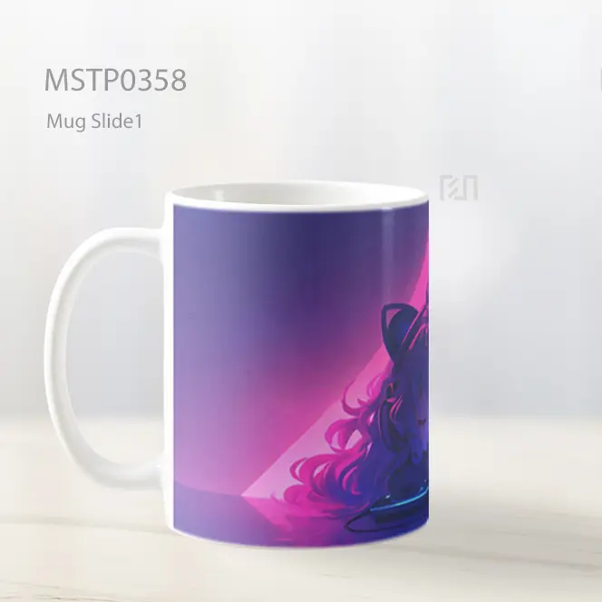 Chibi Anime Dj Girl Bersinar Mug MSTP0358 - All-side / Desain