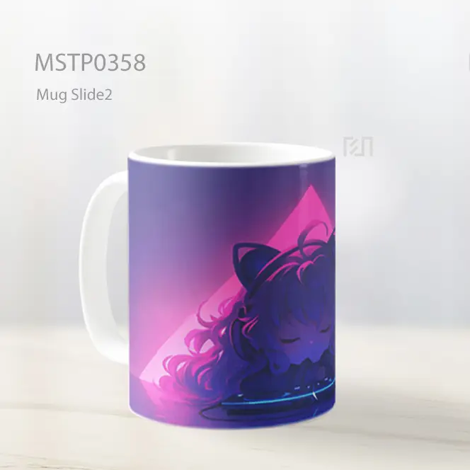 Chibi Anime Dj Girl Bersinar Mug MSTP0358 - All-side / Desain
