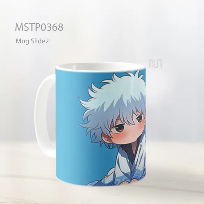 Chibi Gintoki Sakata Biru Mug MSTP0368 - All-side / Desain