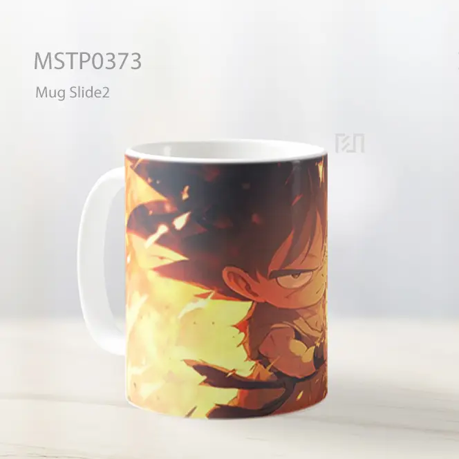 Chibi Goku Dragon Ball Latar Oranye Mug MSTP0373 - All-side / Desain