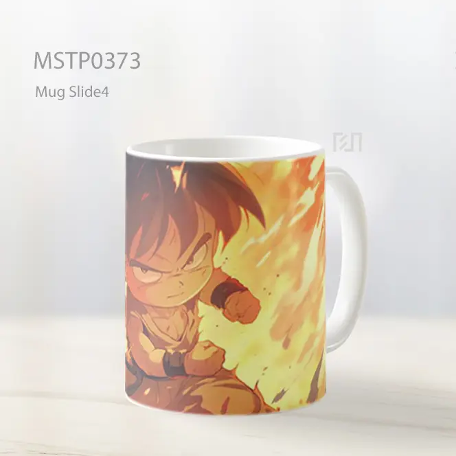 Chibi Goku Dragon Ball Latar Oranye Mug MSTP0373