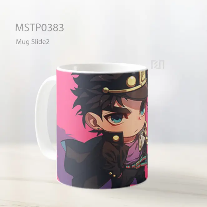 Chibi Jotaro Kujo Pose Pink Mug MSTP0383 - All-side / Desain