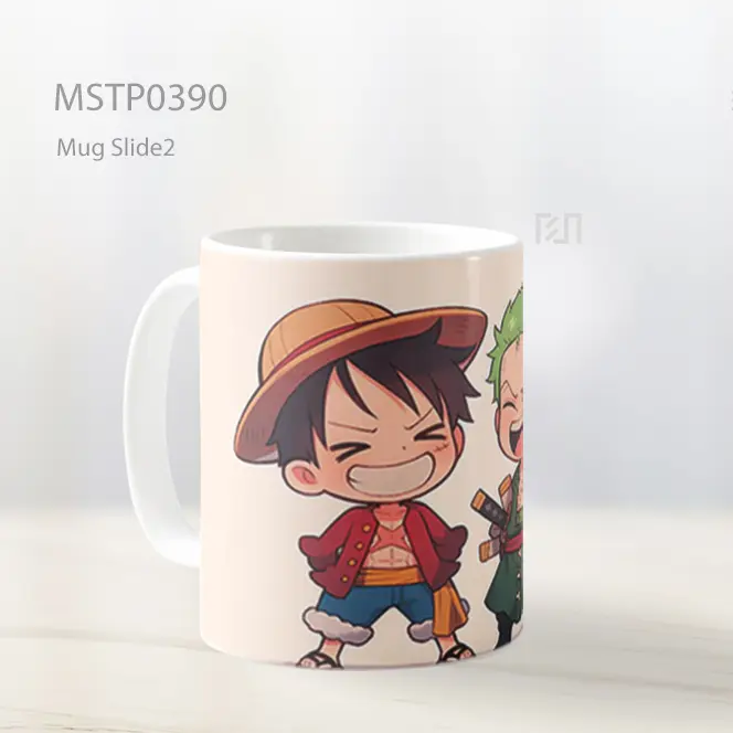 Chibi Luffy And Zoro One Piece Tertawa Mug MSTP0390 - All-side / Desain