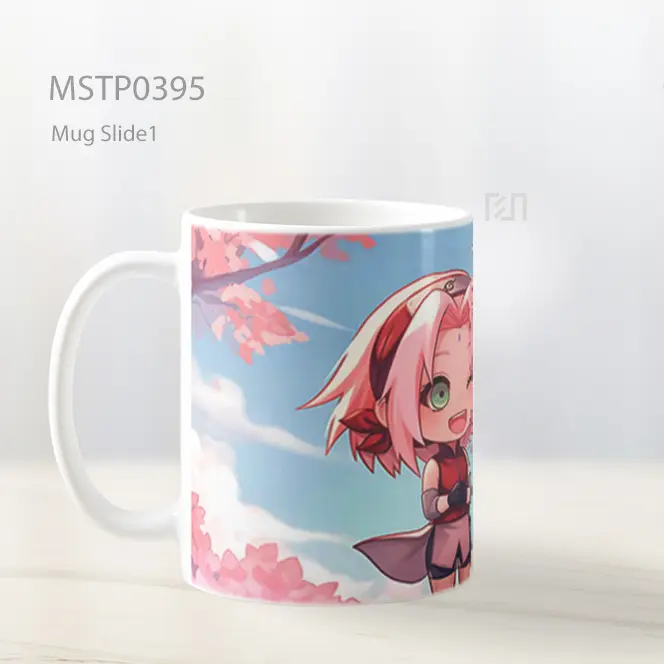 Chibi Naruto Dan Sakura Musim Semi Mug MSTP0395 - All-side / Desain