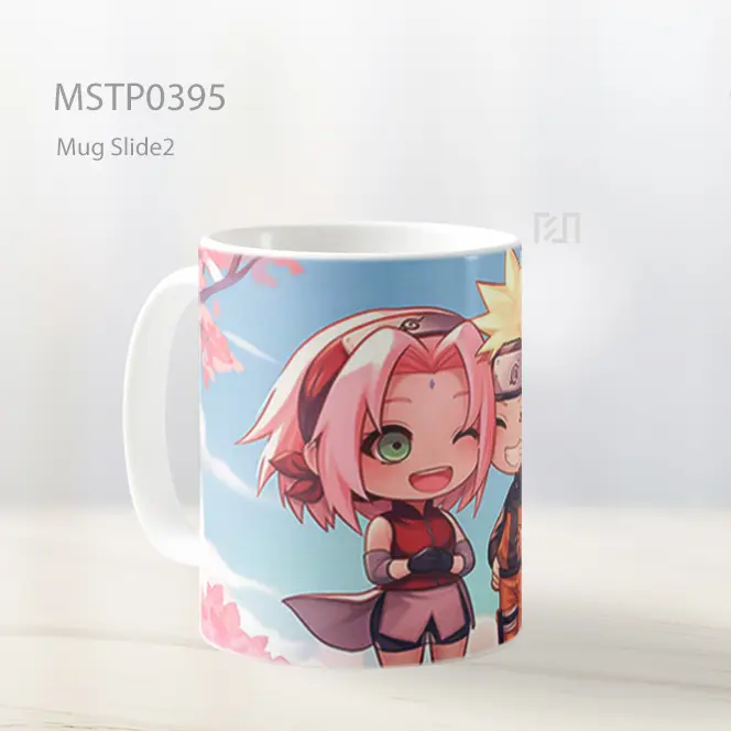 Chibi Naruto Dan Sakura Musim Semi Mug MSTP0395 - All-side / Desain