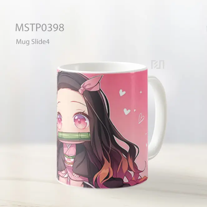 Chibi Nezuko Kamado Hati Pink Anime Mug MSTP0398