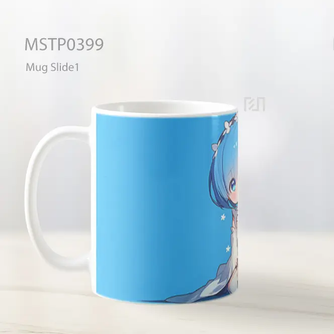 Chibi Rem Gaun Biru Duduk Mug MSTP0399 - All-side / Desain