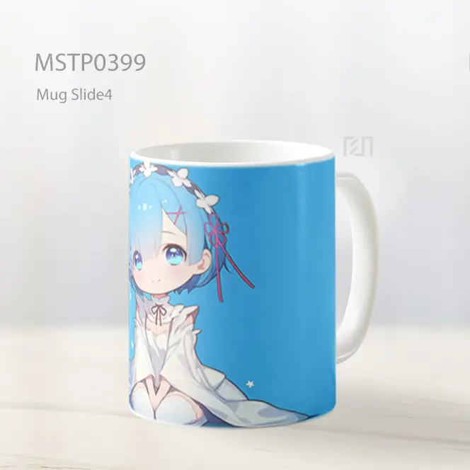 Chibi Rem Gaun Biru Duduk Mug MSTP0399