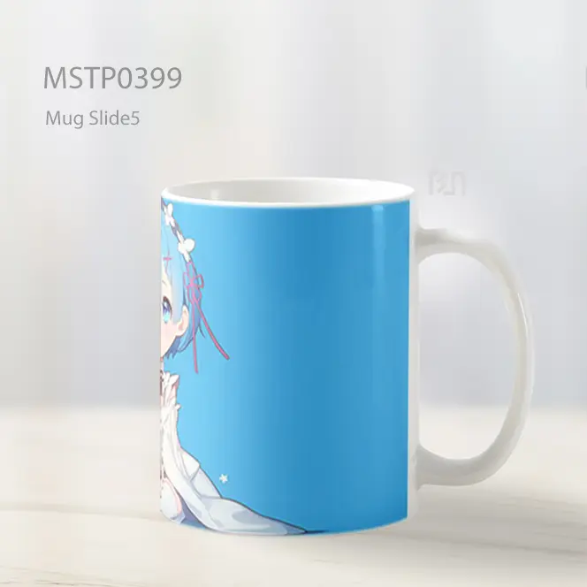Chibi Rem Gaun Biru Duduk Mug MSTP0399 - All-side / Desain