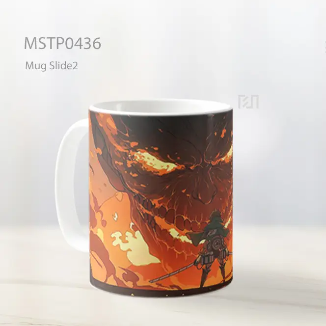 Colossal Titan Adegan Api Mug MSTP0436 - All-side / Desain