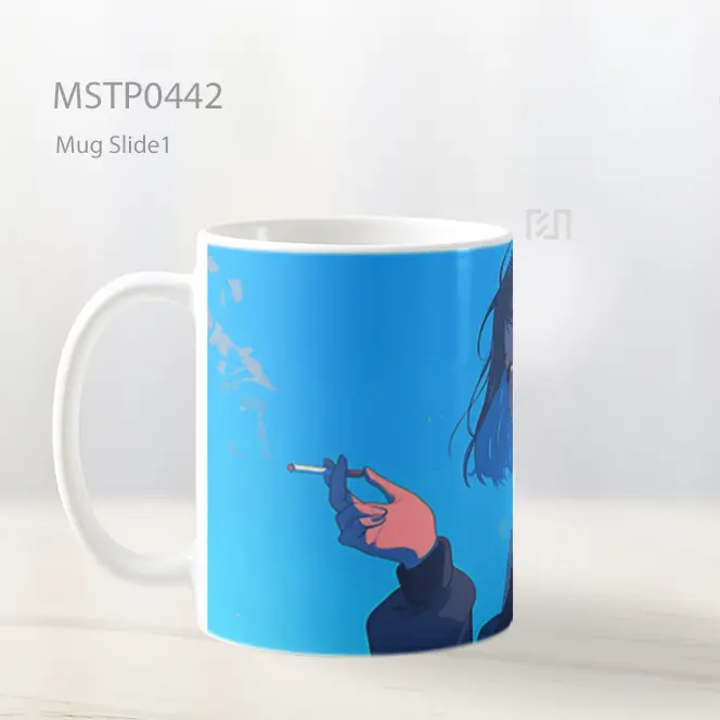 Cool Anime Baddie Girl Merokok Mug MSTP0442 - All-side / Desain