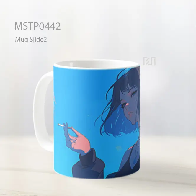 Cool Anime Baddie Girl Merokok Mug MSTP0442 - All-side / Desain