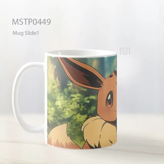 Cute Eevee Dikelilingi Alam Mug MSTP0449 - All-side / Desain