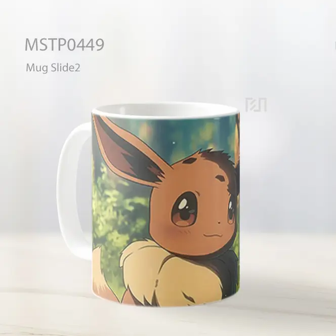 Cute Eevee Dikelilingi Alam Mug MSTP0449 - All-side / Desain