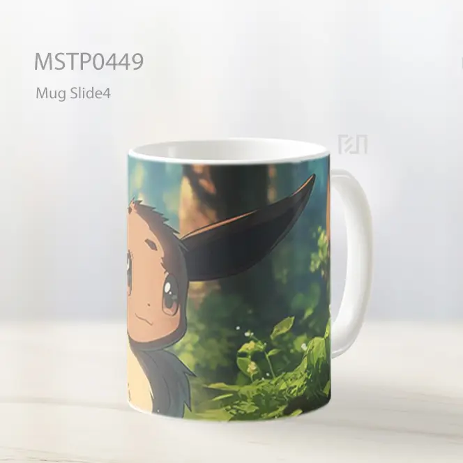 Cute Eevee Dikelilingi Alam Mug MSTP0449