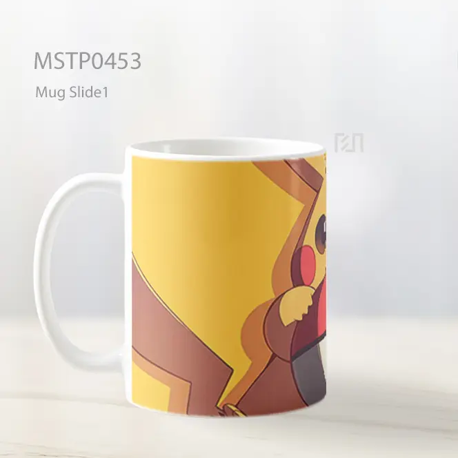 Cute Pikachu Holding Pokeball Mug MSTP0453 - All-side / Desain