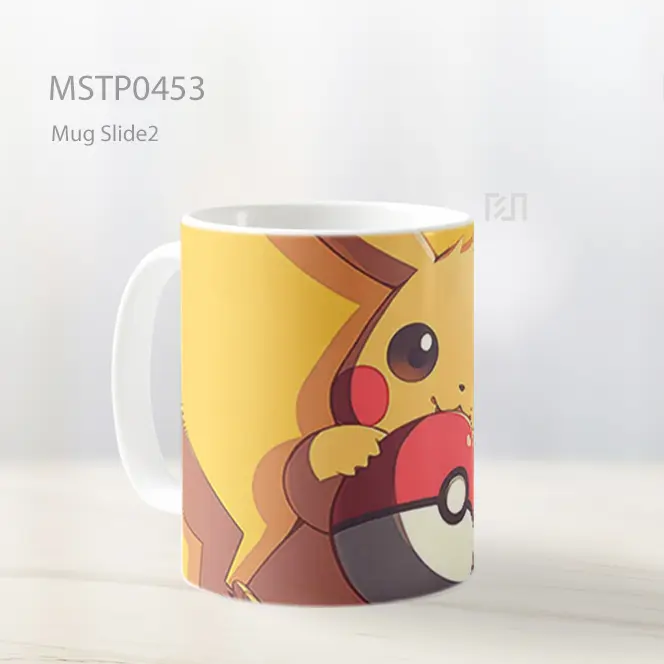 Cute Pikachu Holding Pokeball Mug MSTP0453 - All-side / Desain