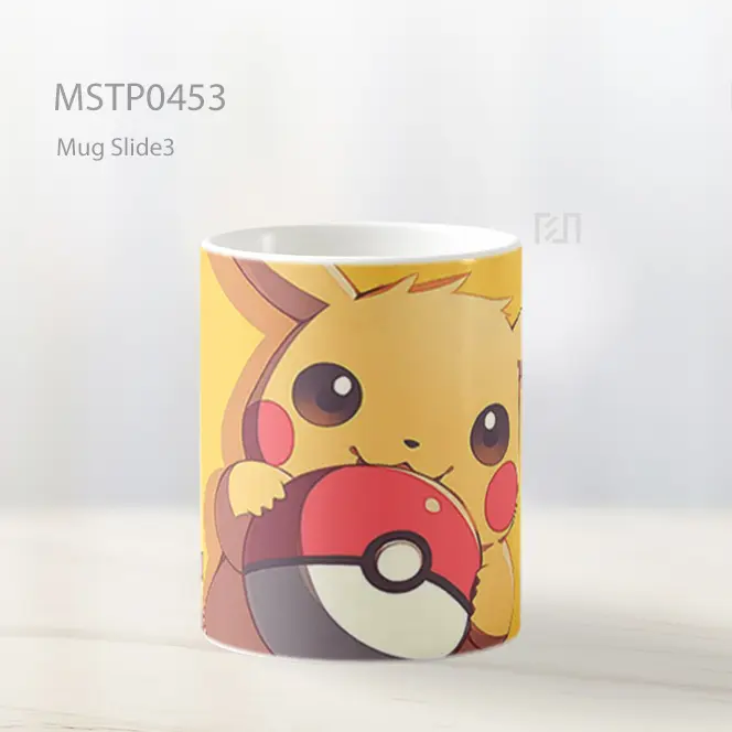 Cute Pikachu Holding Pokeball Mug MSTP0453 - All-side / Desain