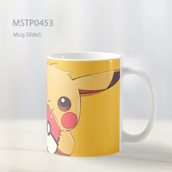 Cute Pikachu Holding Pokeball Mug MSTP0453 - All-side / Desain