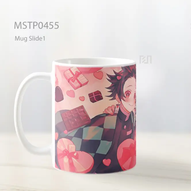 Cute Tanjiro And Nezuko Demon Slayer Valentines Mug MSTP0455 - All-side / Desain