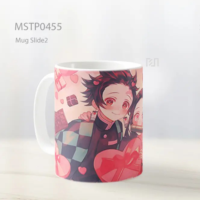 Cute Tanjiro And Nezuko Demon Slayer Valentines Mug MSTP0455 - All-side / Desain