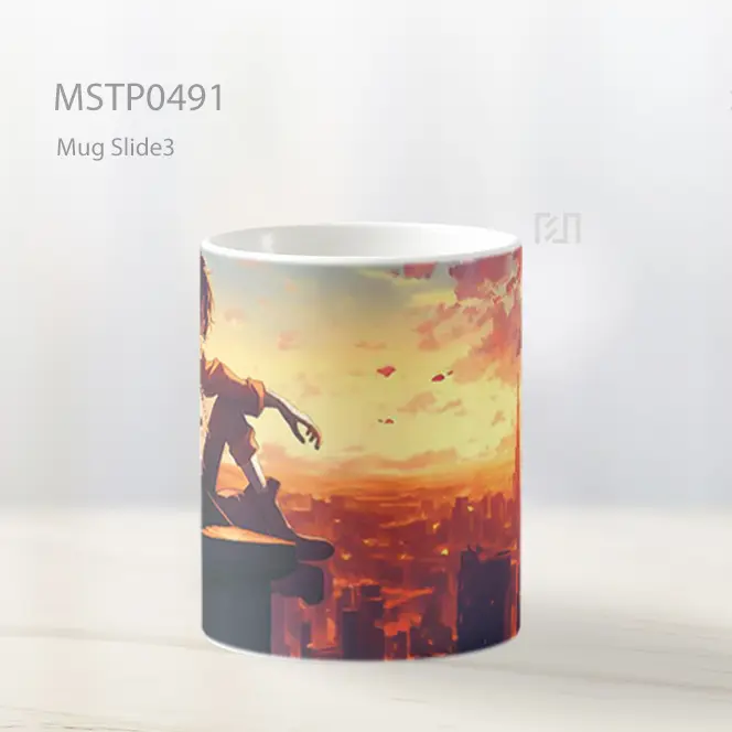 Dazai Osamu Bungou Stray Dogs Merenung Di Atap Mug MSTP0491 - All-side / Desain