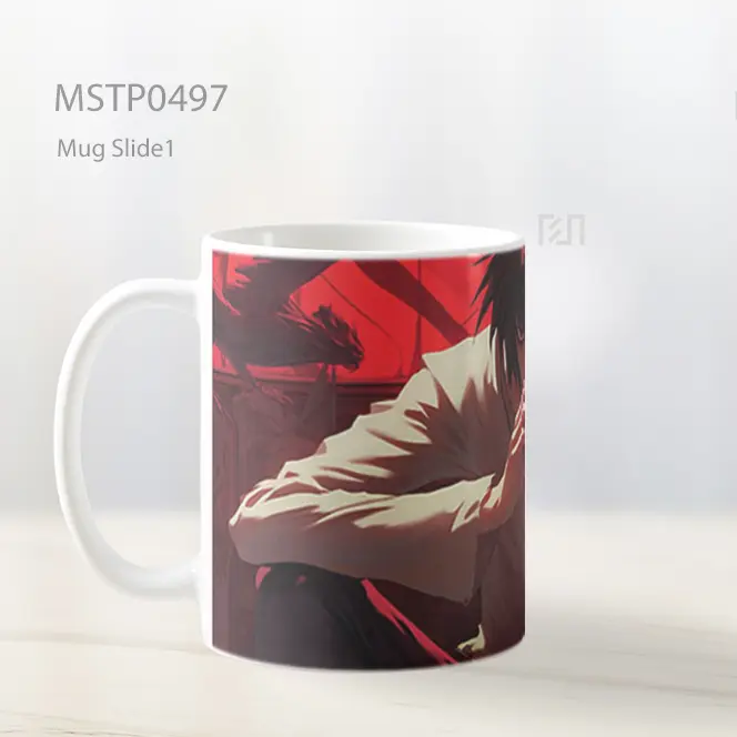 Death Note L Apel Merah Gelap Ultrawide Mug MSTP0497 - All-side / Desain