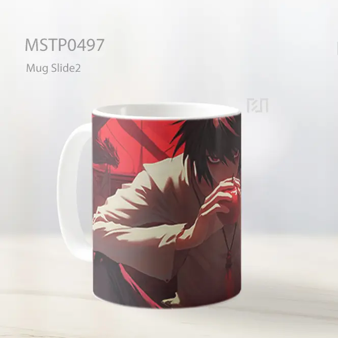 Death Note L Apel Merah Gelap Ultrawide Mug MSTP0497 - All-side / Desain